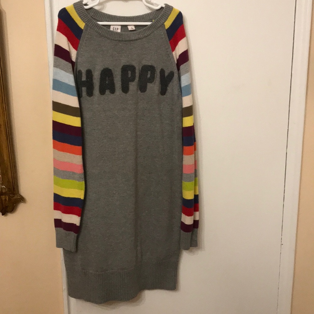 Gap Kids HAPPY Sweater dress, XL/12 - EEUC!